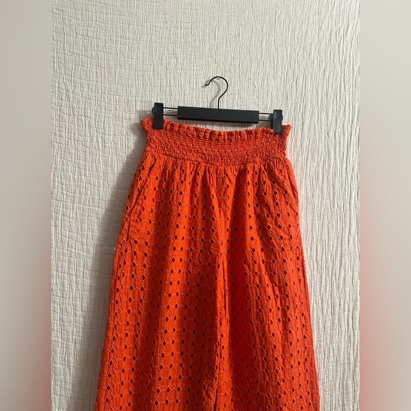 Maeve Eyelet Wide-Leg Pants Sz sm - Picture 3 of 6